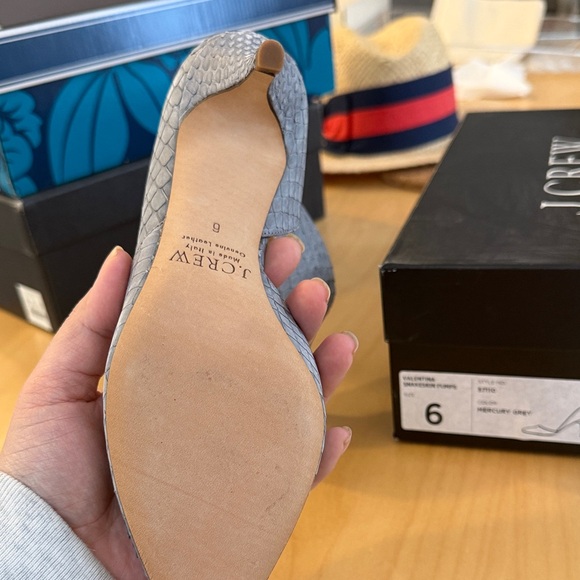 J. Crew Valentina Heels in Mercury Grey size 6 - Picture 4 of 13